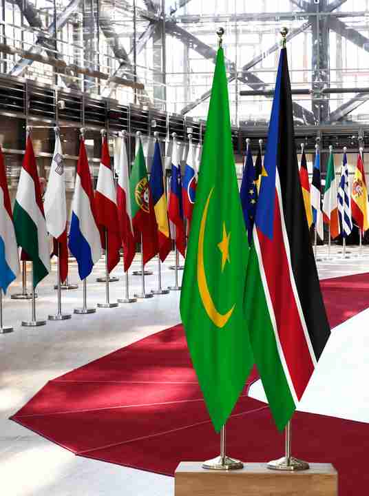 Mauritania South Sudan Flags