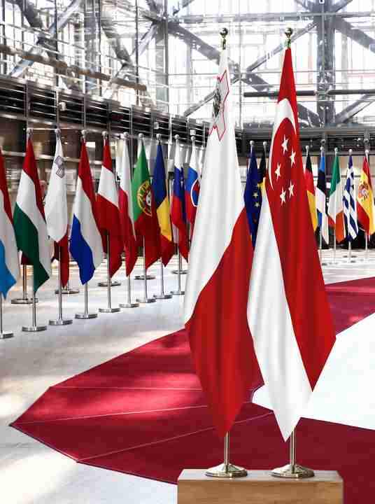Malta Singapore Flags