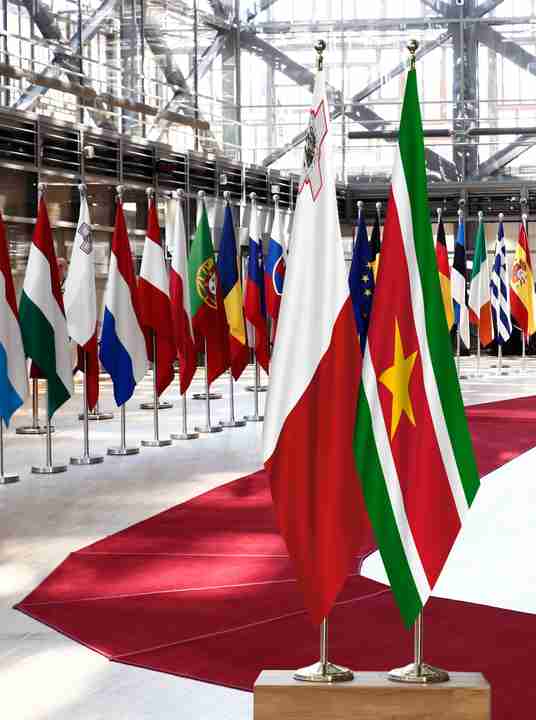 Malta Suriname Flags