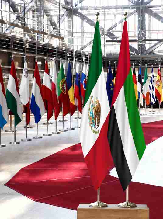 Mexico United Arab Emirates Flags