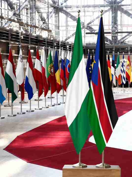 Nigeria South Sudan Flags