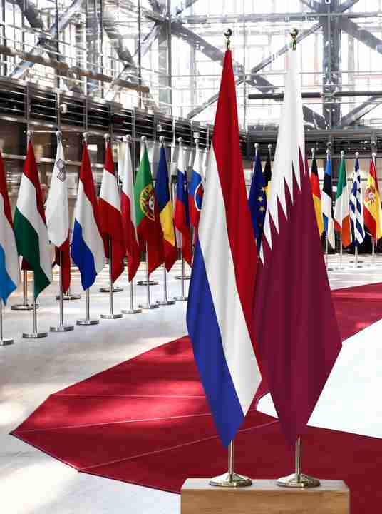 Netherlands Qatar Flags