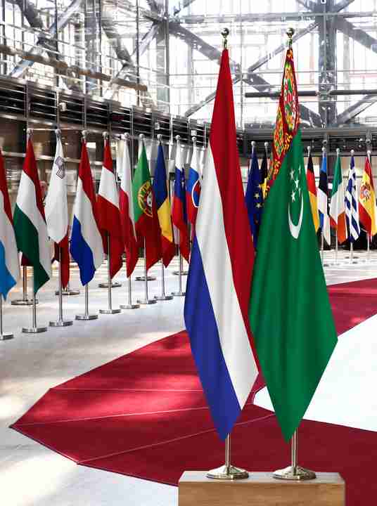 Netherlands Turkmenistan Flags