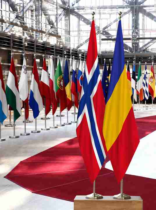 Norway Romania Flags