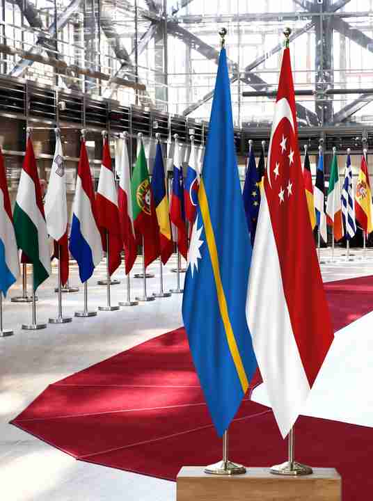 Nauru Singapore Flags