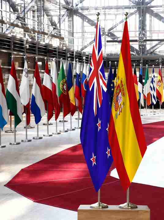 New Zealand Spain Flags
