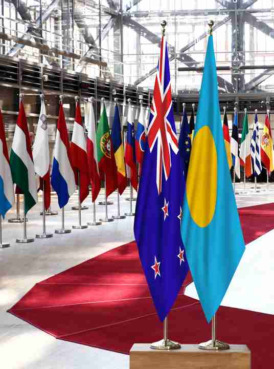 New Zealand Palau Flags