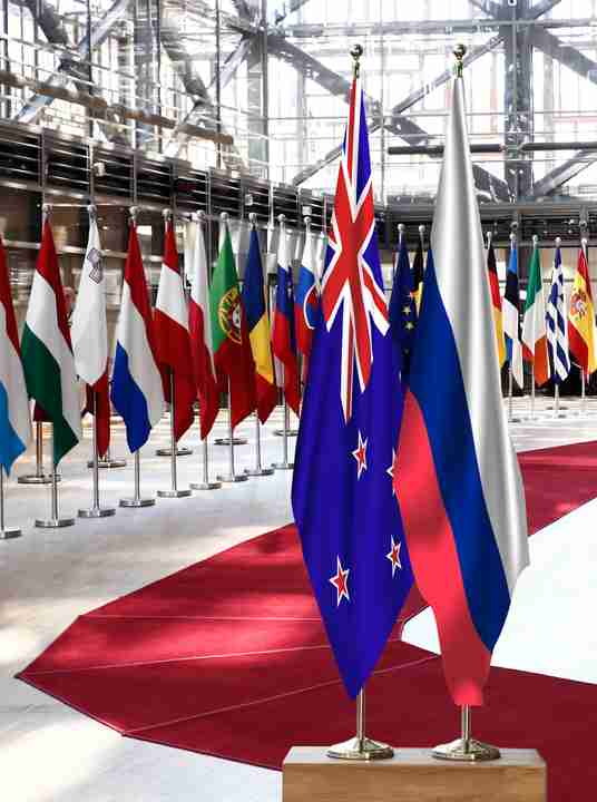 New Zealand Russia Flags