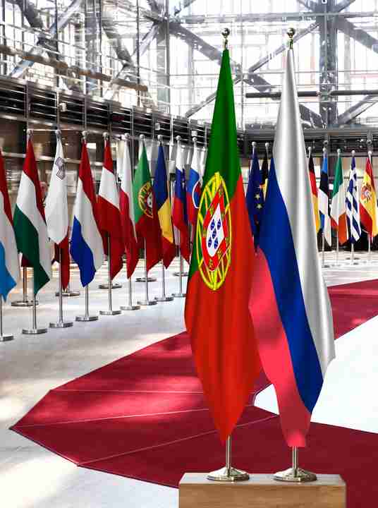 Portugal Russia Flags