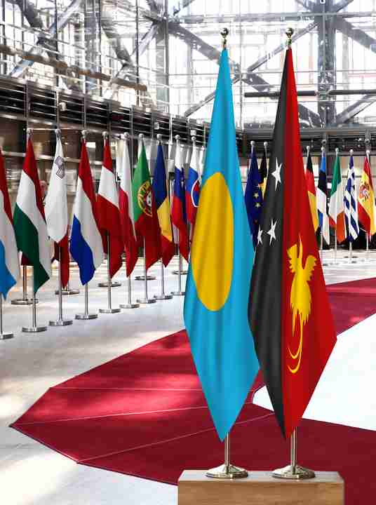 Palau Papua New Guinea Flags
