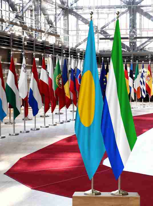 Palau Sierra Leone Flags