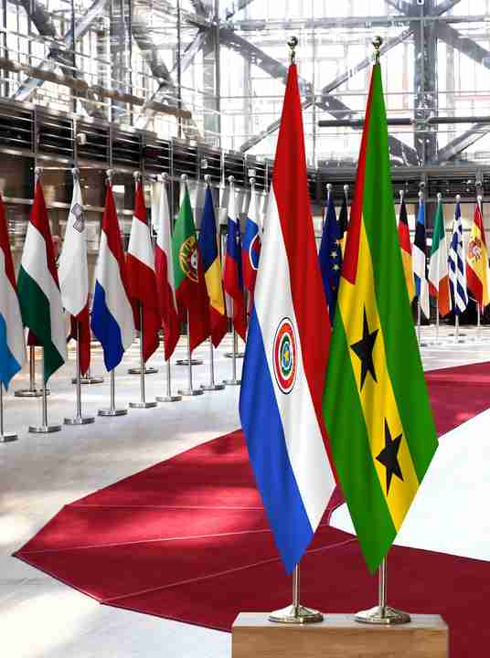 Paraguay Sao Tome and Principe Flags