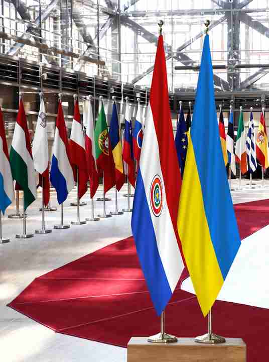 Paraguay Ukraine Flags
