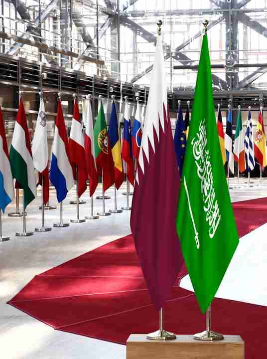 Qatar Saudi Arabia Flags