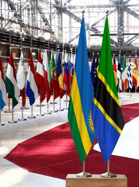 Rwanda Tanzania Flags