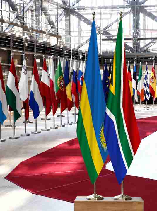 Rwanda South Africa Flags