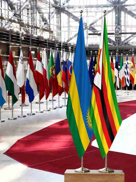 Rwanda Zimbabwe Flags