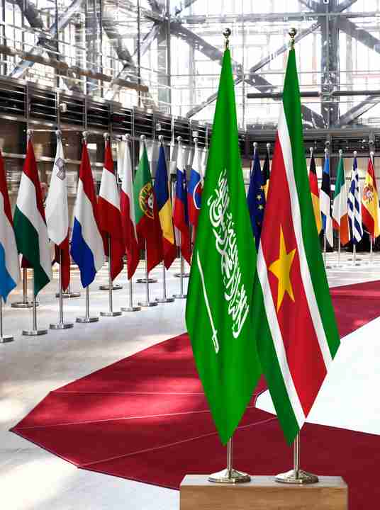 Saudi Arabia Suriname Flags