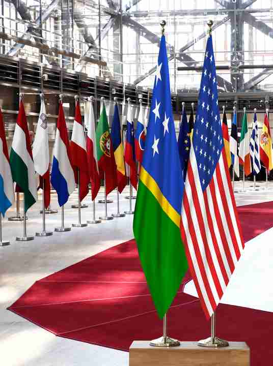 Solomon Islands United States Flags