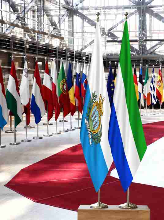 San Marino Sierra Leone Flags