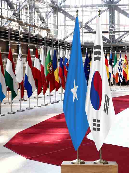 Somalia South Korea Flags