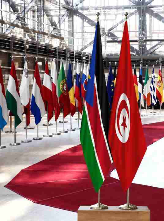 South Sudan Tunisia Flags