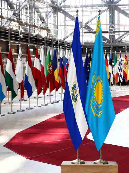 El Salvador Kazakhstan Flags