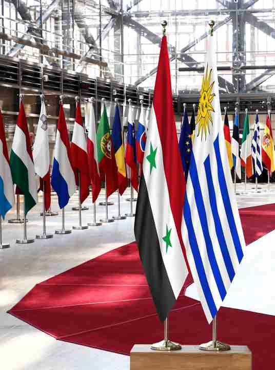Syria Uruguay Flags