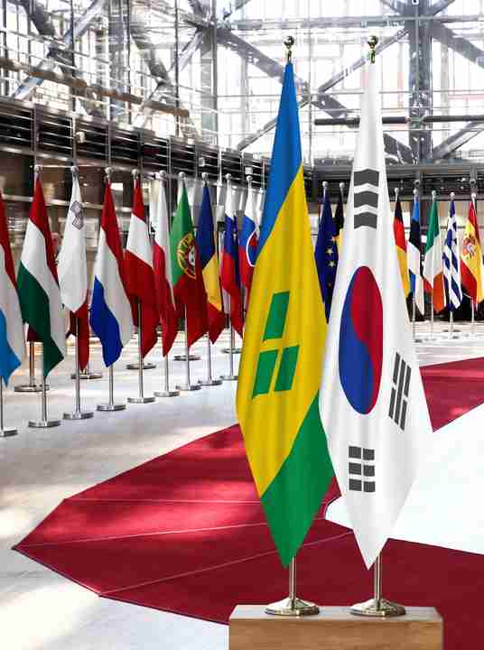 Saint Vincent and the Grenadines South Korea Flags