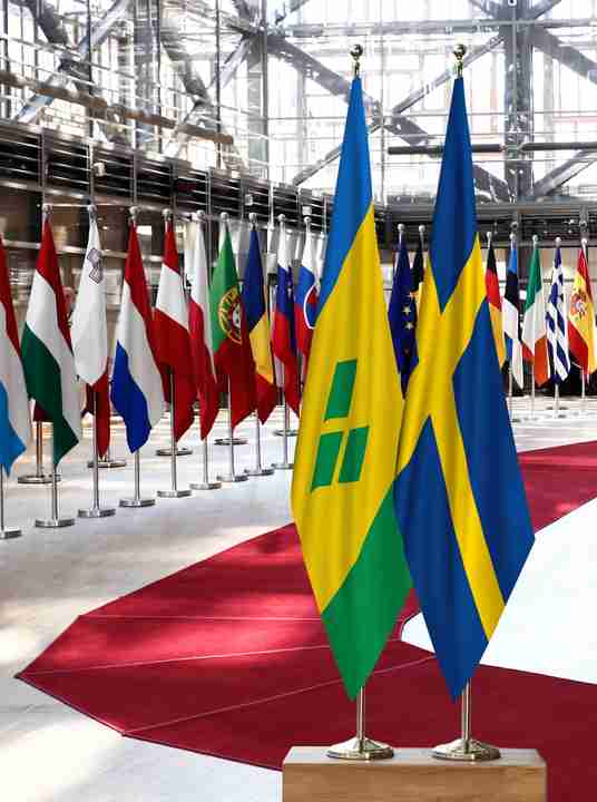Saint Vincent and the Grenadines Sweden Flags