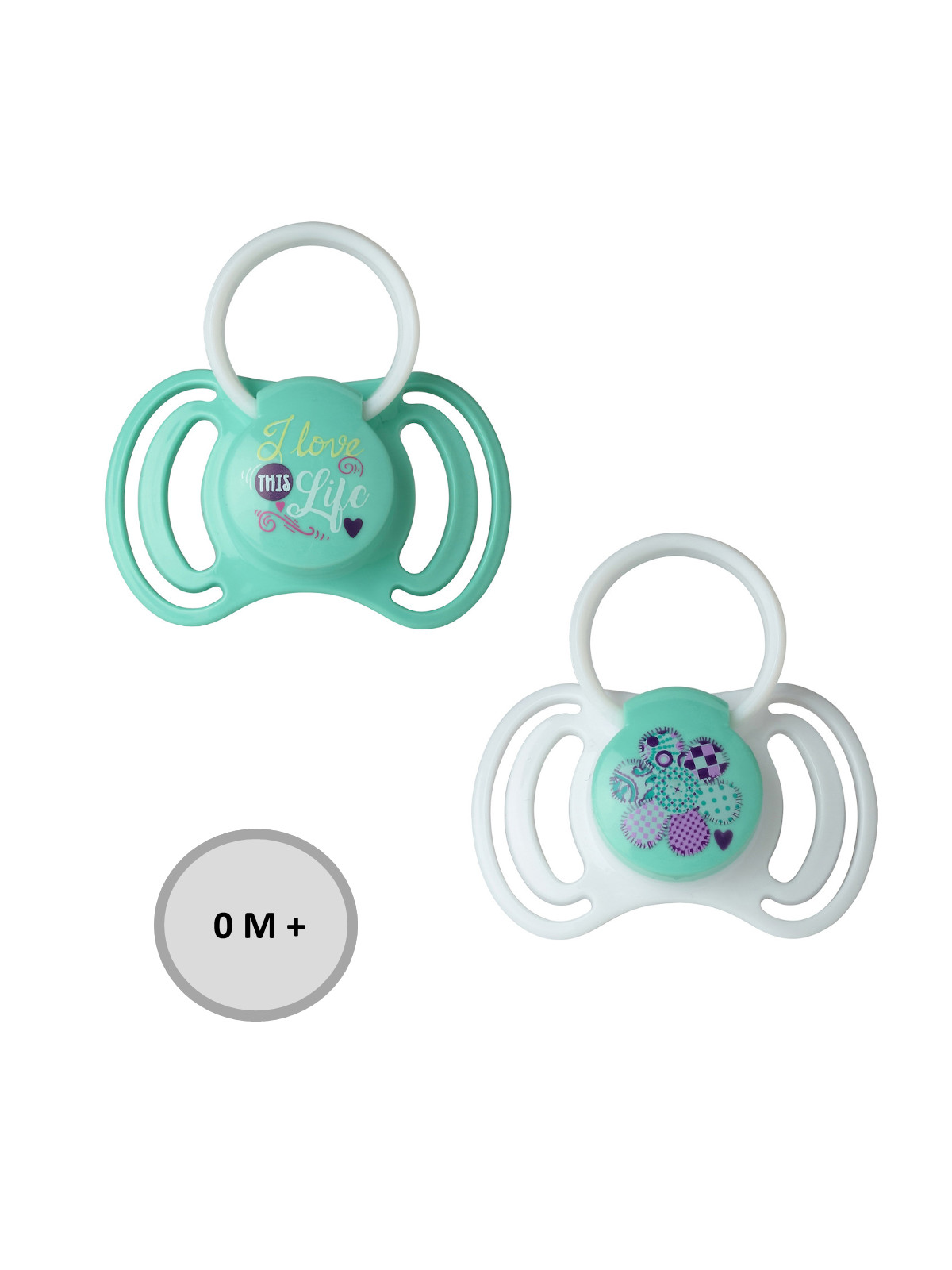 Succhietti in silicone con anello 0+ mesi 2 pz -