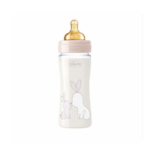 Chicco Caucciù Original Touch rosa  240ml Flusso lento - bottiglia di vetro - CHICCO