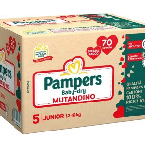 Pampers  special pack baby dry mutandino junior taglia 5 (12-18 kg) - 70 pz - Pampers