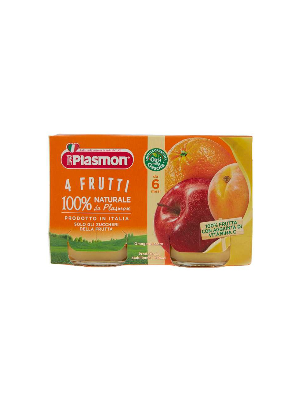Plasmon - omogeneizzato 4 frutti - 2x104g - Plasmon
