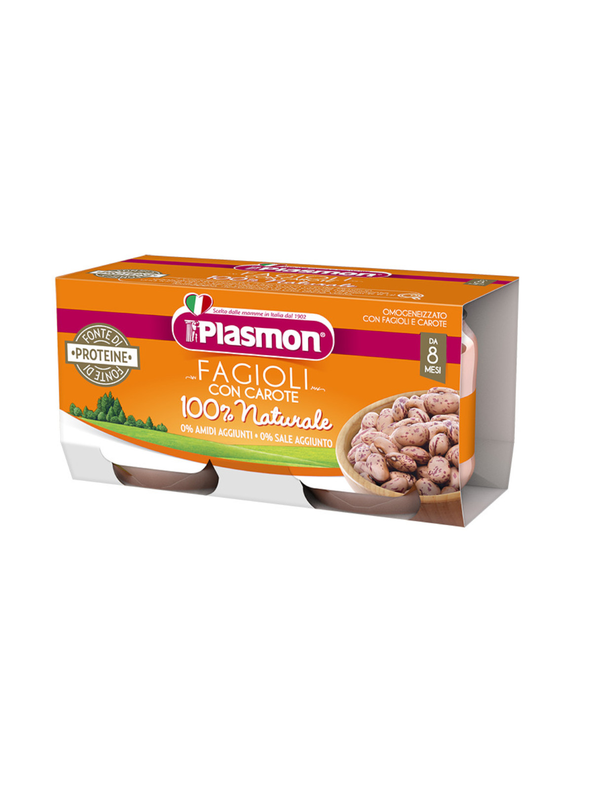 Plasmon - omogeneizzato  fagioli borlotti - 2x80g - Plasmon