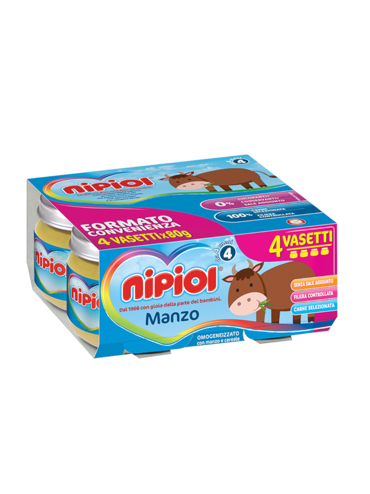 Nipiol - omogeneizzato manzo - 4x80g - Nipiol