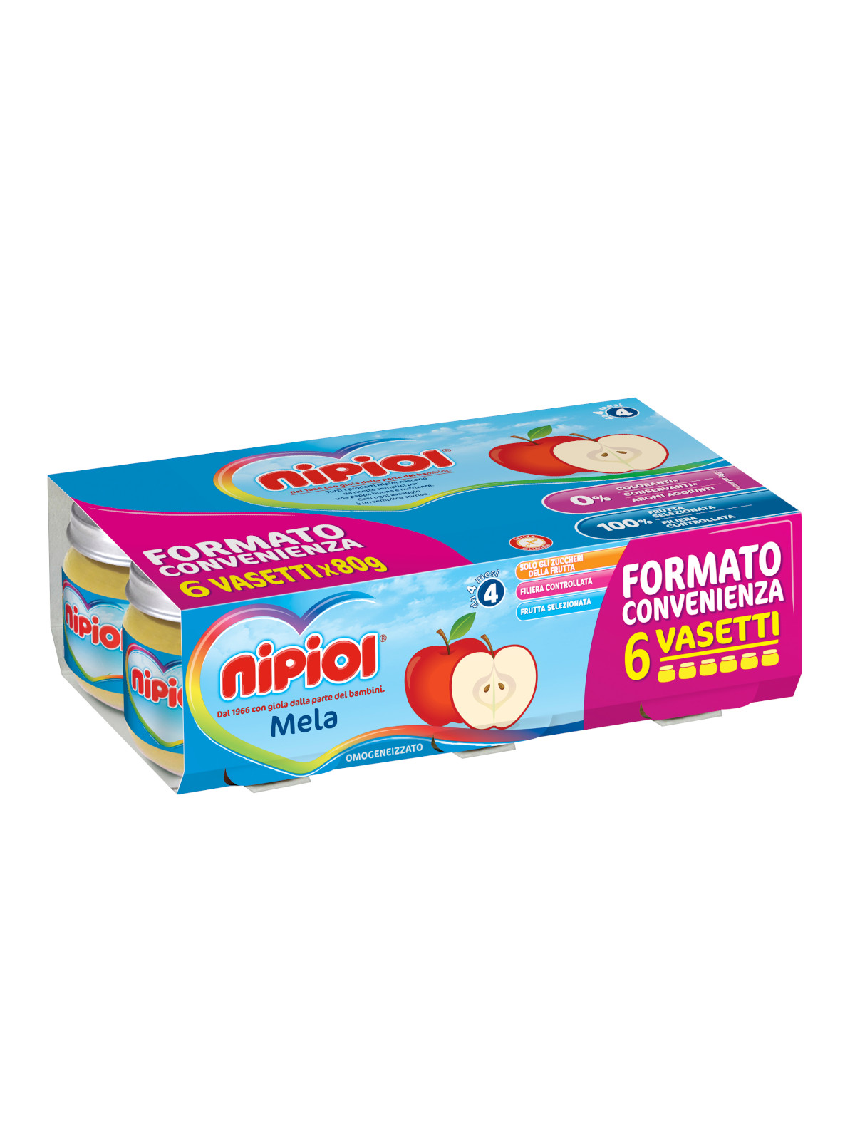 Nipiol - omogeneizzato mela - 6x80g - Nipiol