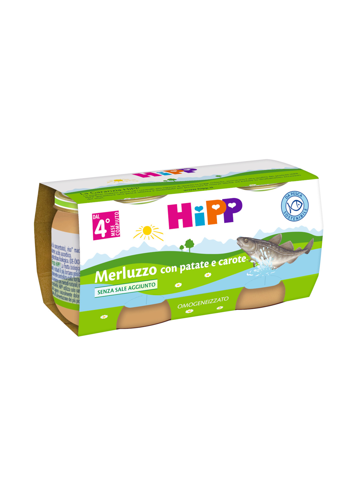Hipp - omo merluzzo con patate e carote 2x80g - HiPP