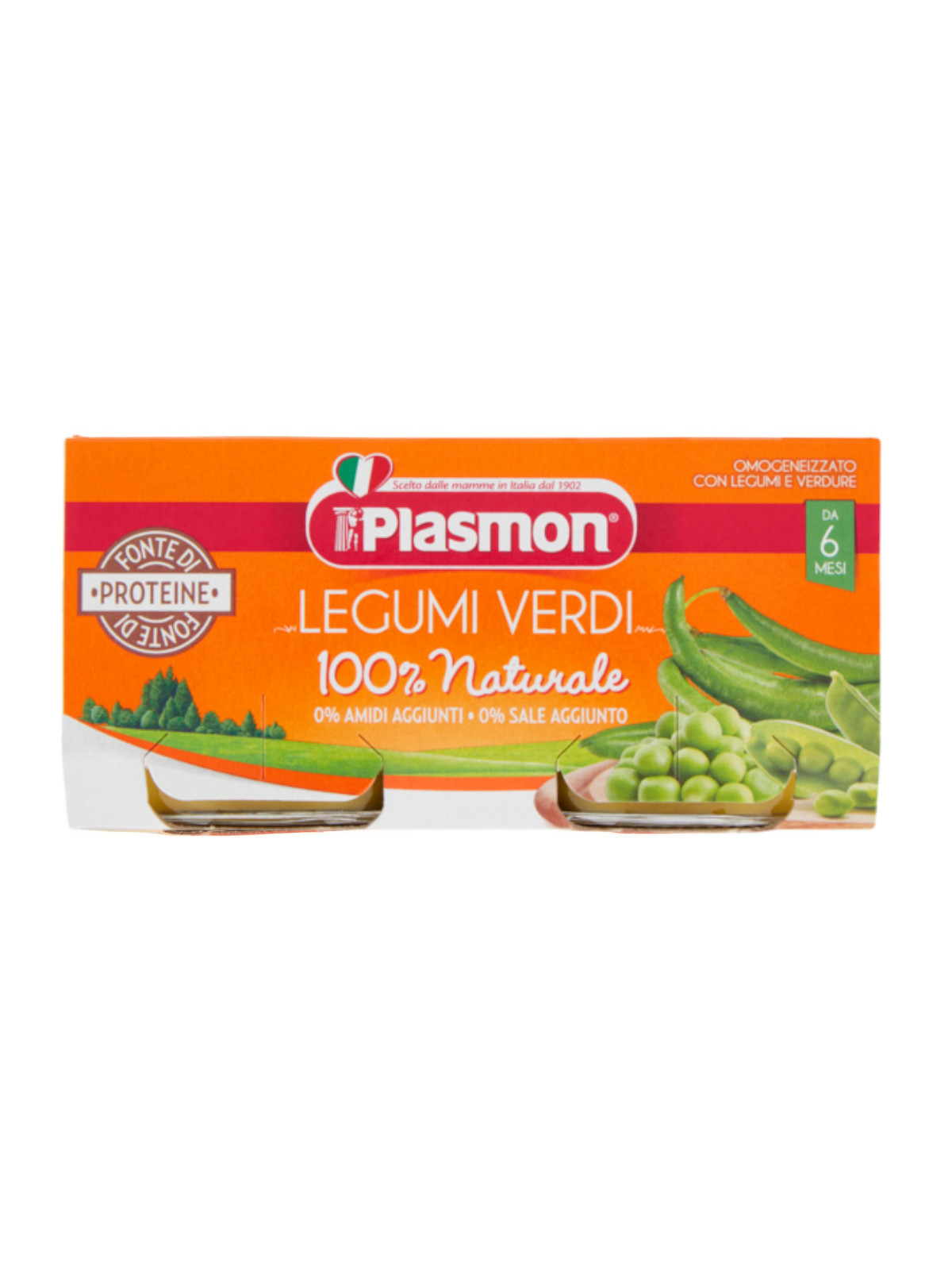 Plasmon - omogeneizzato legumi verdi - 2x80g - Plasmon