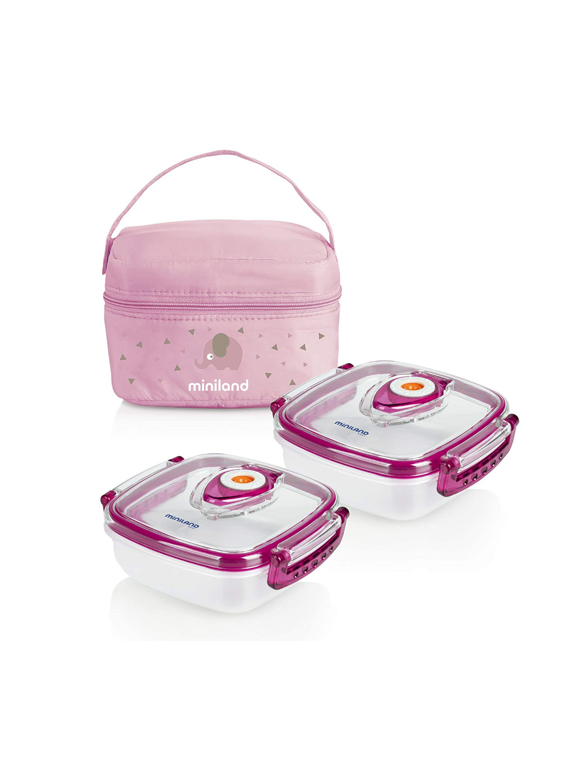Borsa isotermica + 2 contenitori rosa - MINILAND