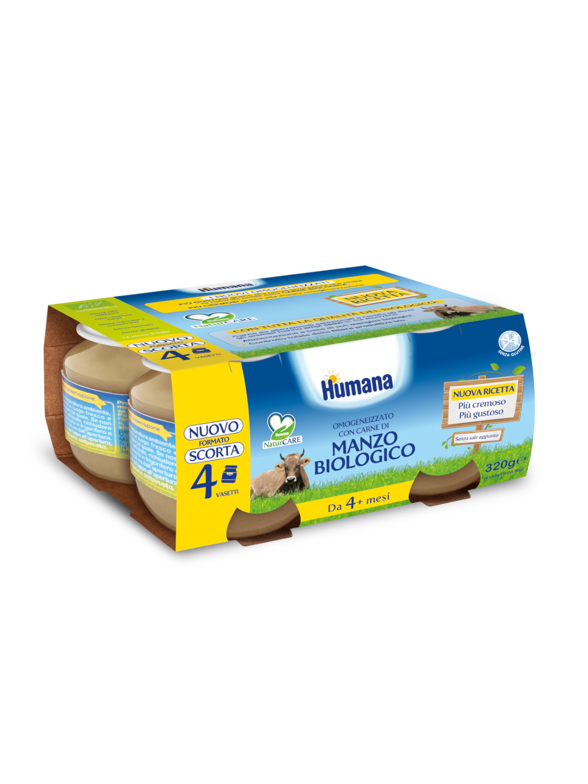 Humana omogeneizzato manzo biologico 4x80 gr - HUMANA