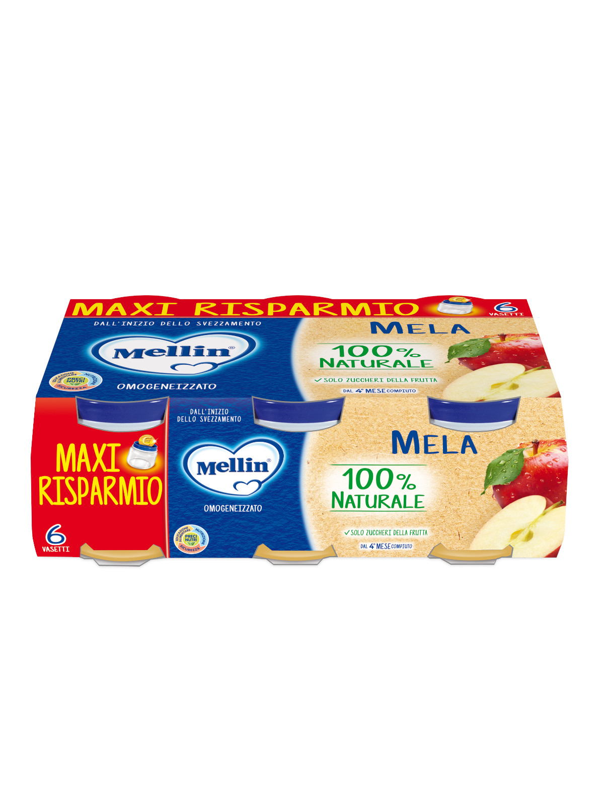 Mellin omogeneizzato mela 6x100 gr - MELLIN