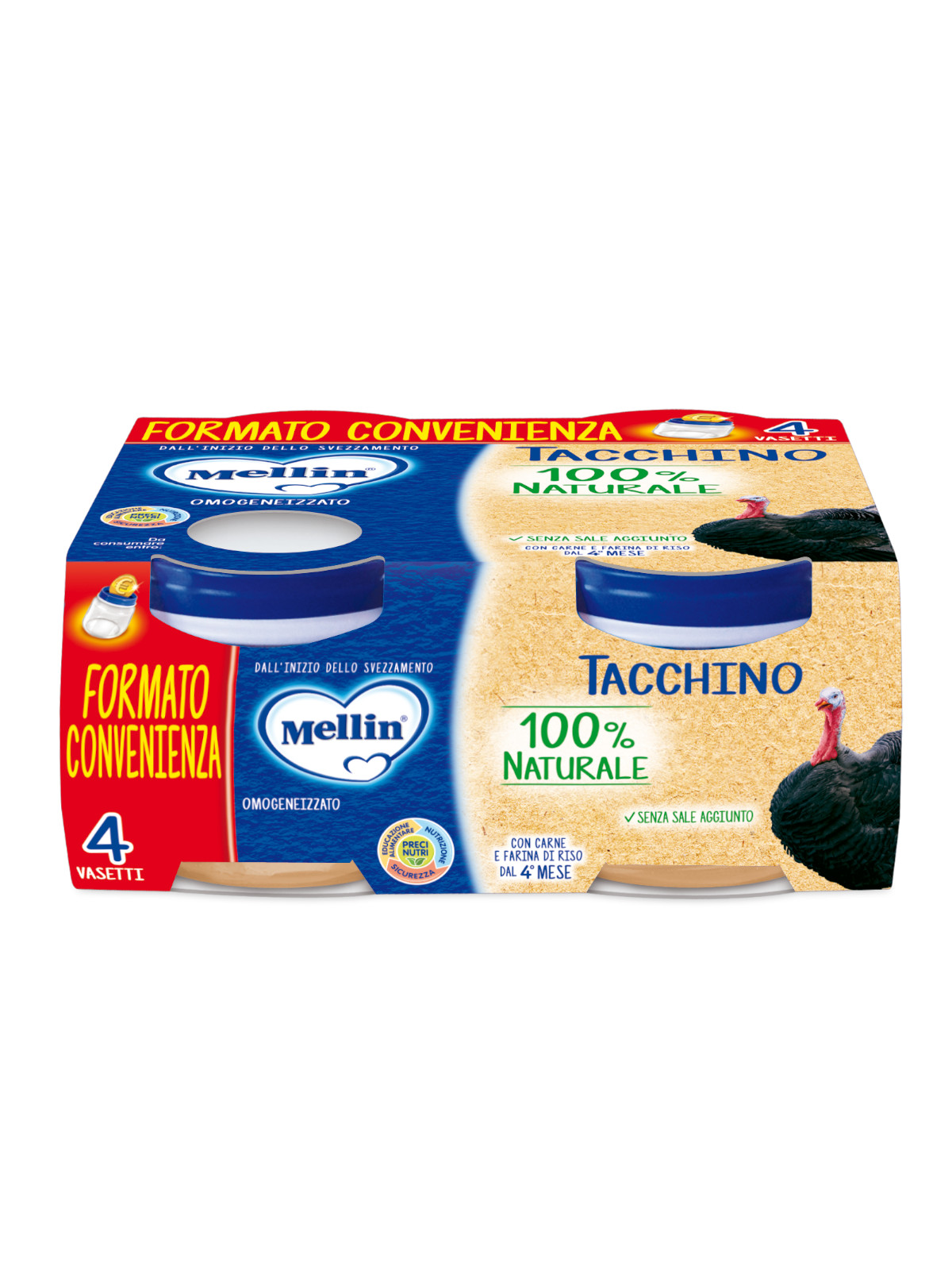 Mellin omogeneizzato tacchino 4x80 gr - MELLIN