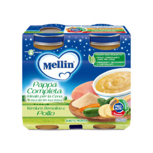 MELLIN Cena completa pollo semolino verdura 2x200 gr - MELLIN
