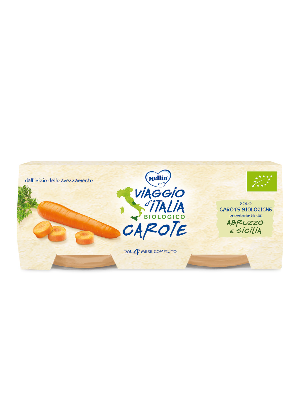 Mellin - bio omogeneizzato carote 2x80 gr - MELLIN- VIAGGIO D' ITALIA