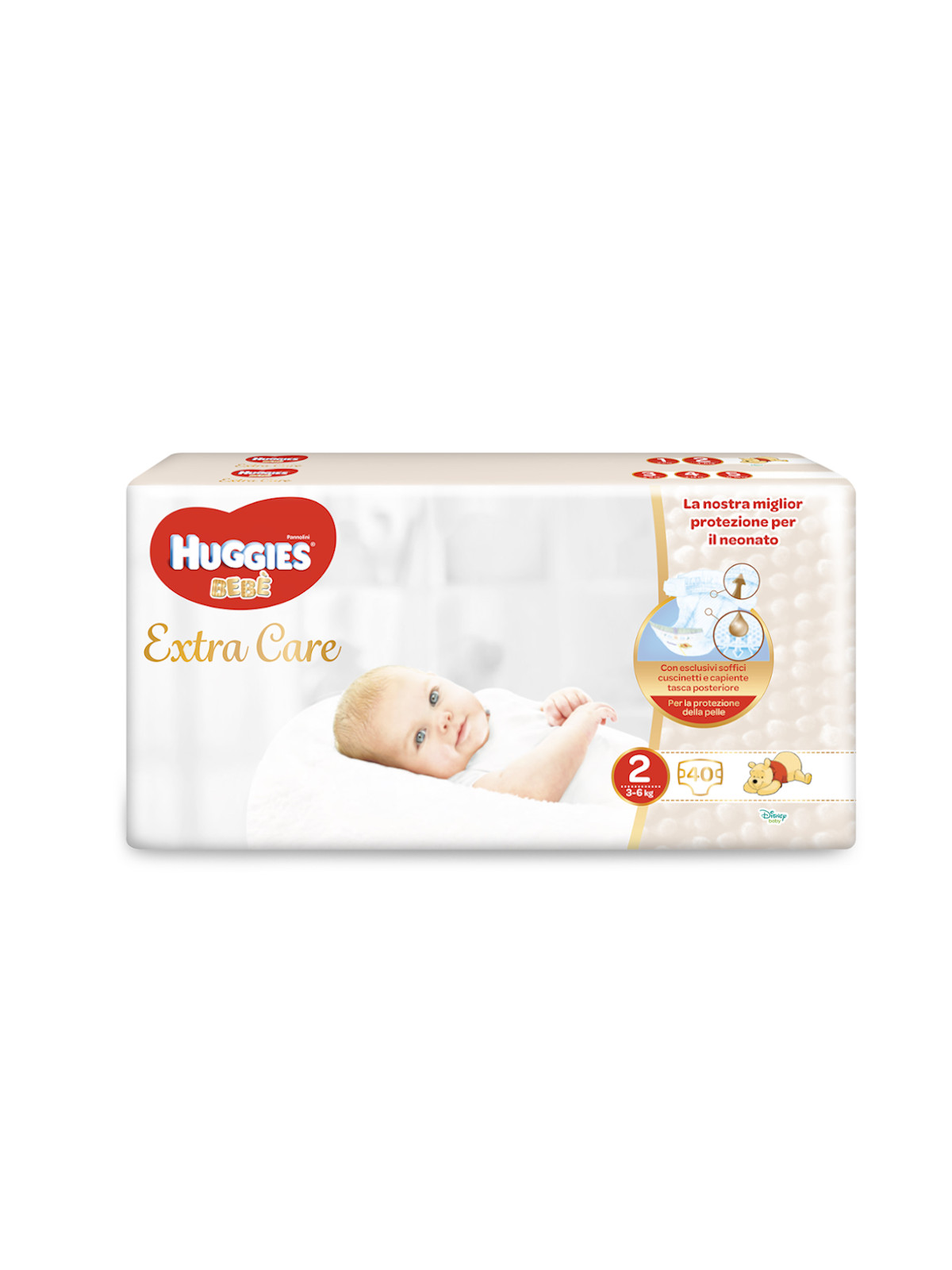 Huggies extra care bebè – pannolini taglia 2 (3-6 kg) – confezione da 40 pz - Huggies