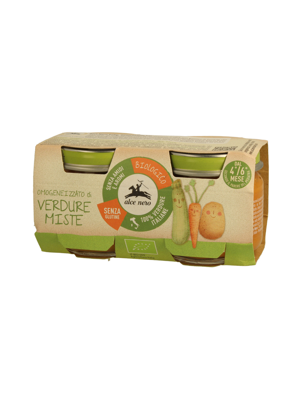 Omogeneizzato verdure miste baby food bio alce nero 80g*2 - Alce Nero