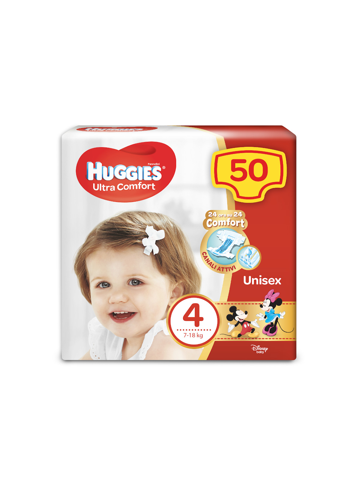 Ultra confort unisex grande t 4 50pz - Huggies