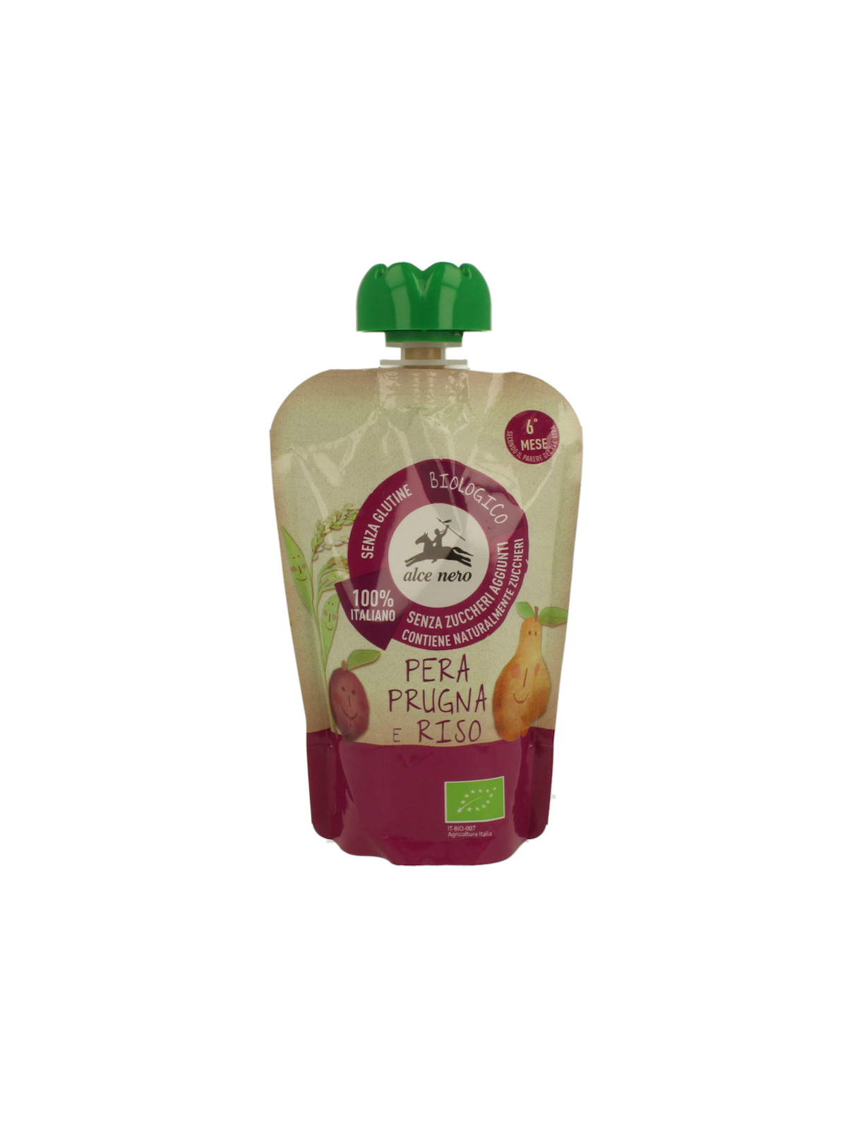 Purea pera prugna riso in doypack alce nero baby food 100g - Alce Nero