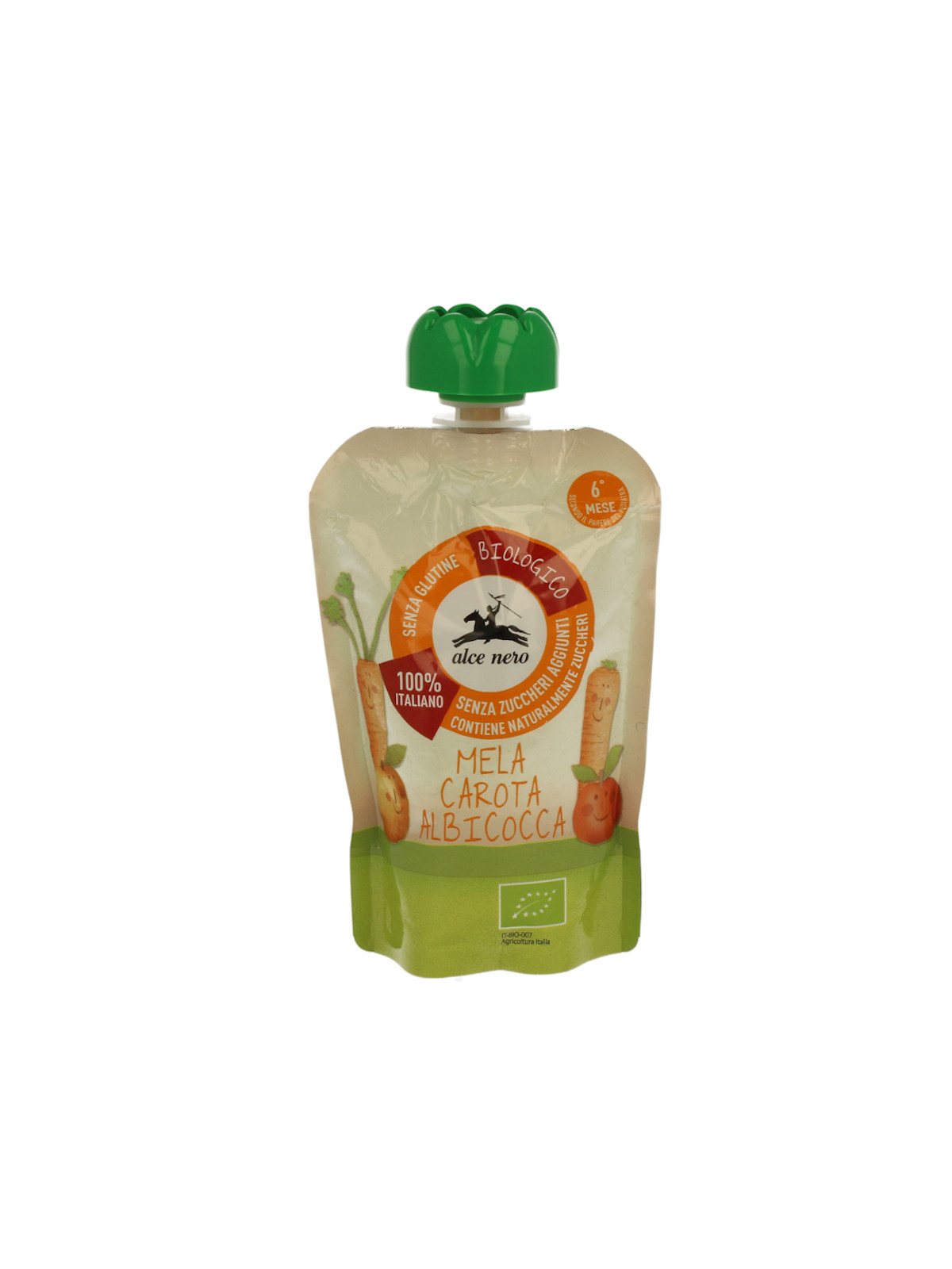 Purea mela carota albicocca in doypack alce nero baby food 100g - Alce Nero